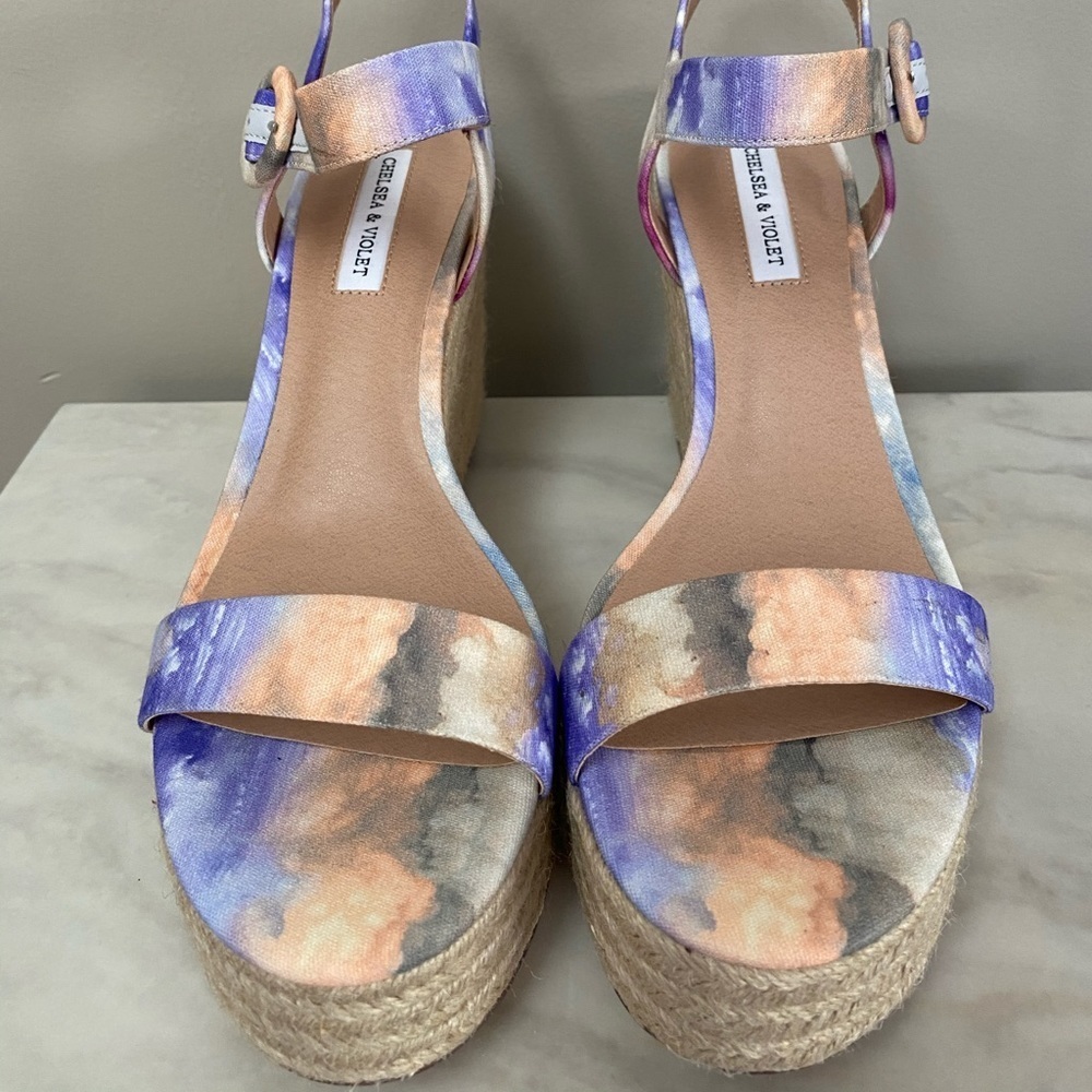 Chelsea & Violet Tie Dye Espadrille Wedges - Picture 3 of 6